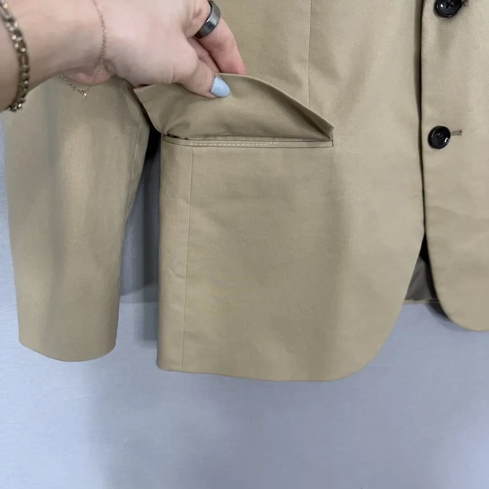 J.Crew Slim-Fit Thompson TruTemp365 Blazer Mens 42R Tan Suit Jacket Sport Coat